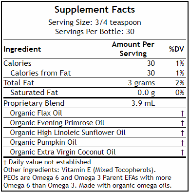 PEOs&reg; softgel supplement facts